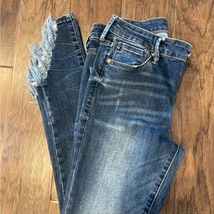 Distressed Blue Jeans